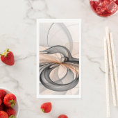 Serviette En Papier Abstrait Anthracite Grey Sienna Art moderne fracta (En situation)