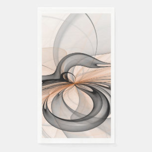 Serviette En Papier Abstrait Anthracite Grey Sienna Art moderne fracta