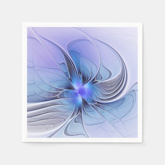 Serviette En Papier Abstrait Art Fractal Lavande Bleu (Devant)