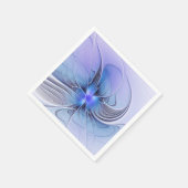 Serviette En Papier Abstrait Art Fractal Lavande Bleu (Coin)