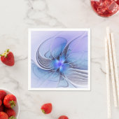 Serviette En Papier Abstrait Art Fractal Lavande Bleu (En situation)