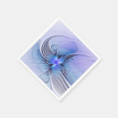 Serviette En Papier Abstrait Art Fractal Lavande Bleu (Coin)