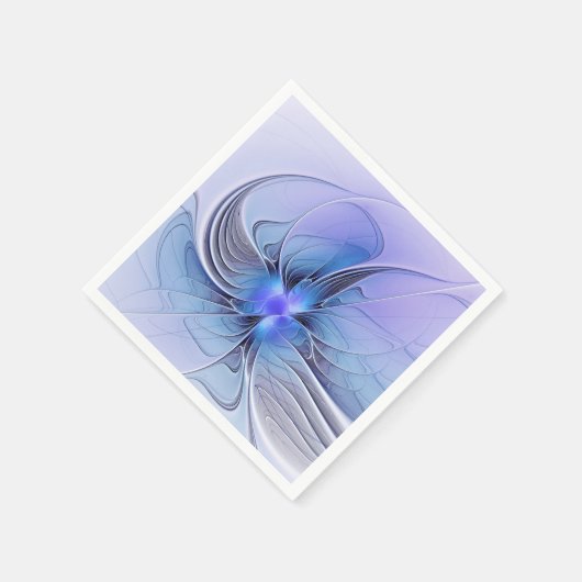 Serviette En Papier Abstrait Art Fractal Lavande Bleu (Coin)