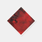 Serviette En Papier Abstrait artistique moderne noir et rouge (Coin)