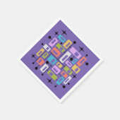 Serviette En Papier Abstrait Atomique Rétro Moderne de Milieu de Siècl (Coin)
