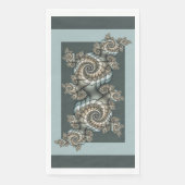 Serviette En Papier Abstrait Beige clair Bleu Fractal Art Spirales (Devant)