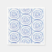 Serviette En Papier Abstrait Bleu brosse côtier (Devant)