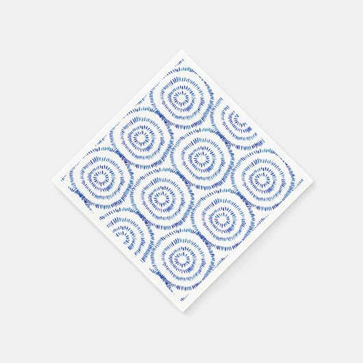 Serviette En Papier Abstrait Bleu brosse côtier (Coin)