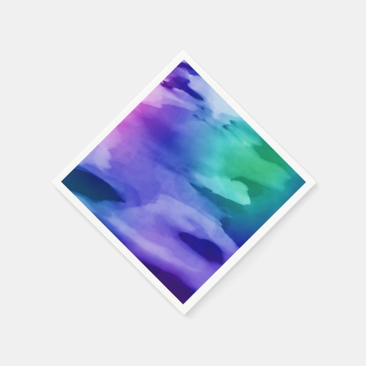 Serviette En Papier Abstrait Bleu clair bleu vert Aquarelle Party (Coin)