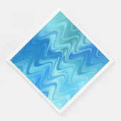 Serviette En Papier Abstrait bleu ondulé (Coin)