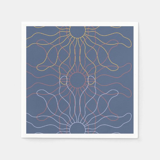 Serviette En Papier Abstrait chevauchement des rayons solaires ardoise (Devant)