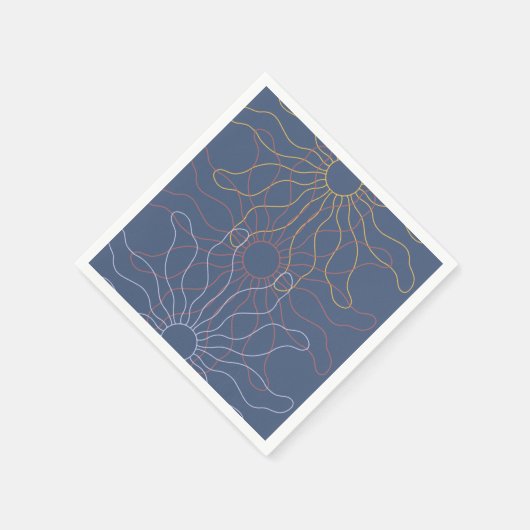 Serviette En Papier Abstrait chevauchement des rayons solaires ardoise (Coin)