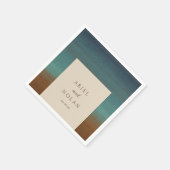 Serviette En Papier Abstrait Coastal Chic Mariage moderne (Coin)