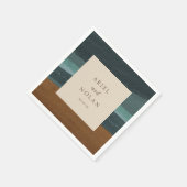 Serviette En Papier Abstrait Coastal Chic Mariage moderne (Coin)