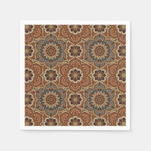 Serviette En Papier Abstrait coloré ethnique floral mandala motif de
