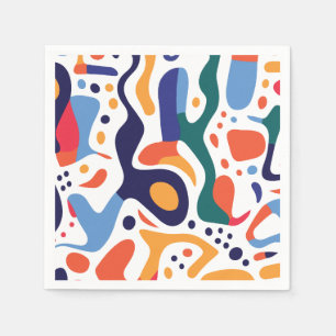 Serviette En Papier Abstrait coloré minimaliste