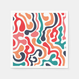 Serviette En Papier Abstrait coloré minimaliste