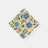Serviette En Papier Abstrait Cornflower Bleu Botanique (Coin)