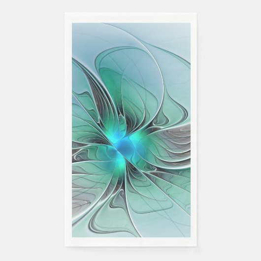 Serviette En Papier Abstrait De Bleu, Art Fractal Moderne (Devant)