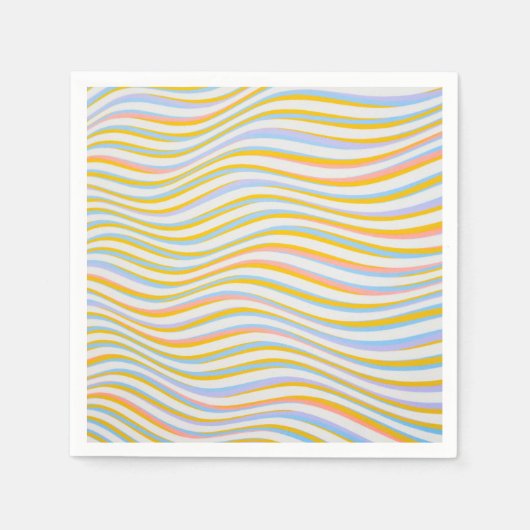Serviette En Papier Abstrait de couleur rayée (Devant)