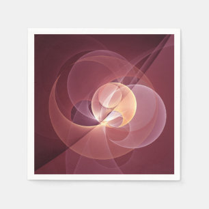 Serviette En Papier Abstrait Élégant Moderne Art Fractal Rouge Vin