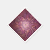 Serviette En Papier Abstrait Floral Fractal Art Berry couleurs (Coin)