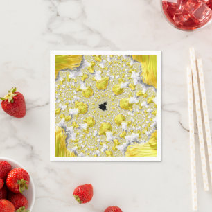 Serviette En Papier Abstrait Gold Fractal
