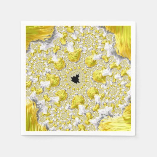Serviette En Papier Abstrait Gold Fractal (Devant)