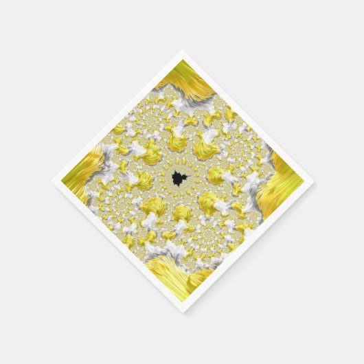 Serviette En Papier Abstrait Gold Fractal (Coin)
