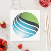 Serviette En Papier Abstrait Green and Blue Globe Modern Earth (En situation)