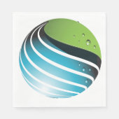 Serviette En Papier Abstrait Green and Blue Globe Modern Earth (Devant)