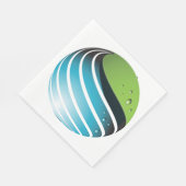 Serviette En Papier Abstrait Green and Blue Globe Modern Earth (Coin)