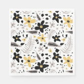 Serviette En Papier Abstrait Gris jaune noir gris sans joint motif flo (Devant)