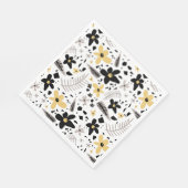 Serviette En Papier Abstrait Gris jaune noir gris sans joint motif flo (Coin)