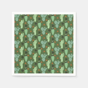 Serviette En Papier Abstrait Hipster Cactus Motif du désert