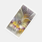 Serviette En Papier Abstrait Imaginaire coloré Fleur moderne Fractal (Coin)