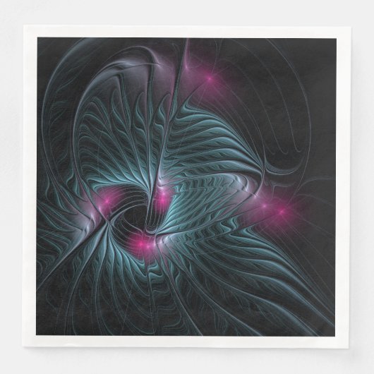 Serviette En Papier Abstrait Imaginaire coloré fractal (Devant)