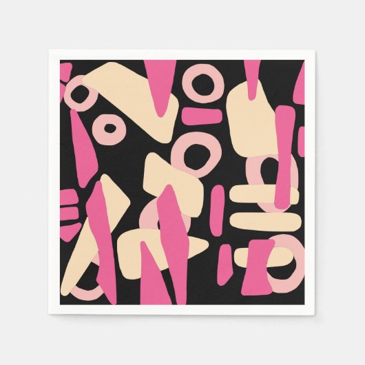 Serviette En Papier Abstrait mélange de formes modernes (Devant)