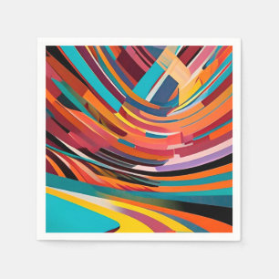 Serviette En Papier Abstrait moderne coloré brillant Motif Gras urbain