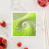 Serviette En Papier Abstrait Moderne Lime Green Spiral Fractal (En situation)