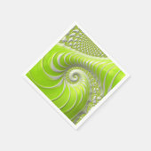 Serviette En Papier Abstrait Moderne Lime Green Spiral Fractal (Coin)