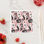 Serviette En Papier Abstrait moderne Motif oeil et lèvres (En situation)