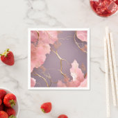 Serviette En Papier Abstrait moderne sur marbre rose (En situation)