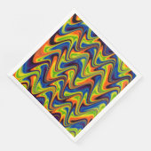 Serviette En Papier Abstrait multicolore ondulé (Coin)