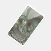 Serviette En Papier Abstrait Olive Sage Green Grey Fractal Art Imagina (Coin)