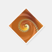Serviette En Papier Abstrait or Orange Dégradé Spiral Fractal (Coin)