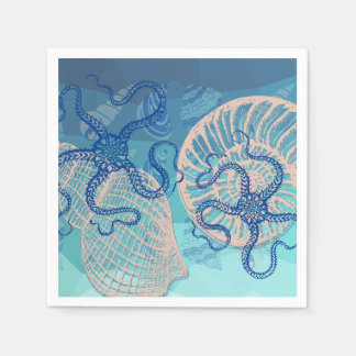 Serviette En Papier Abstrait Papier à imprimer de la mer Bleue Noire C