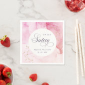 Serviette En Papier Abstrait Pastel rose pourpre doux 16 Anniversaire (En situation)