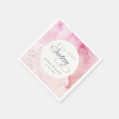 Serviette En Papier Abstrait Pastel rose pourpre doux 16 Anniversaire (Coin)
