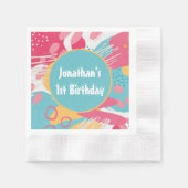 Serviette En Papier Abstrait Personnalisé Coloré (Devant)